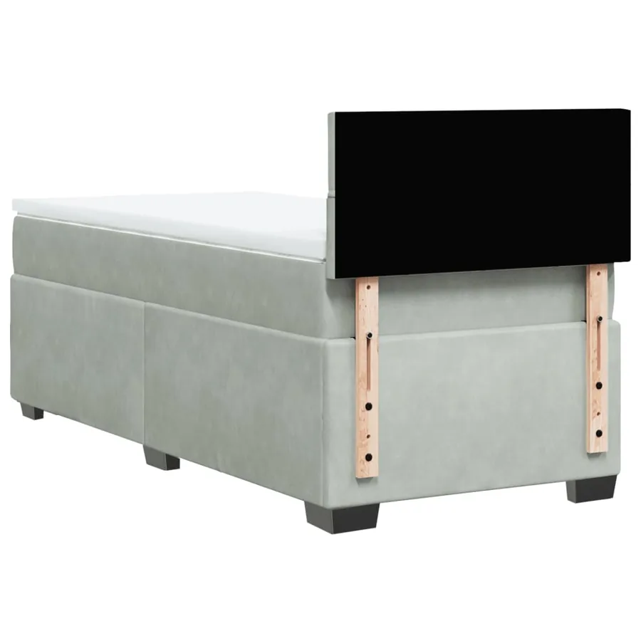 Sommier à lattes de lit et matelas Gris clair 90x200 cm Velours - 10