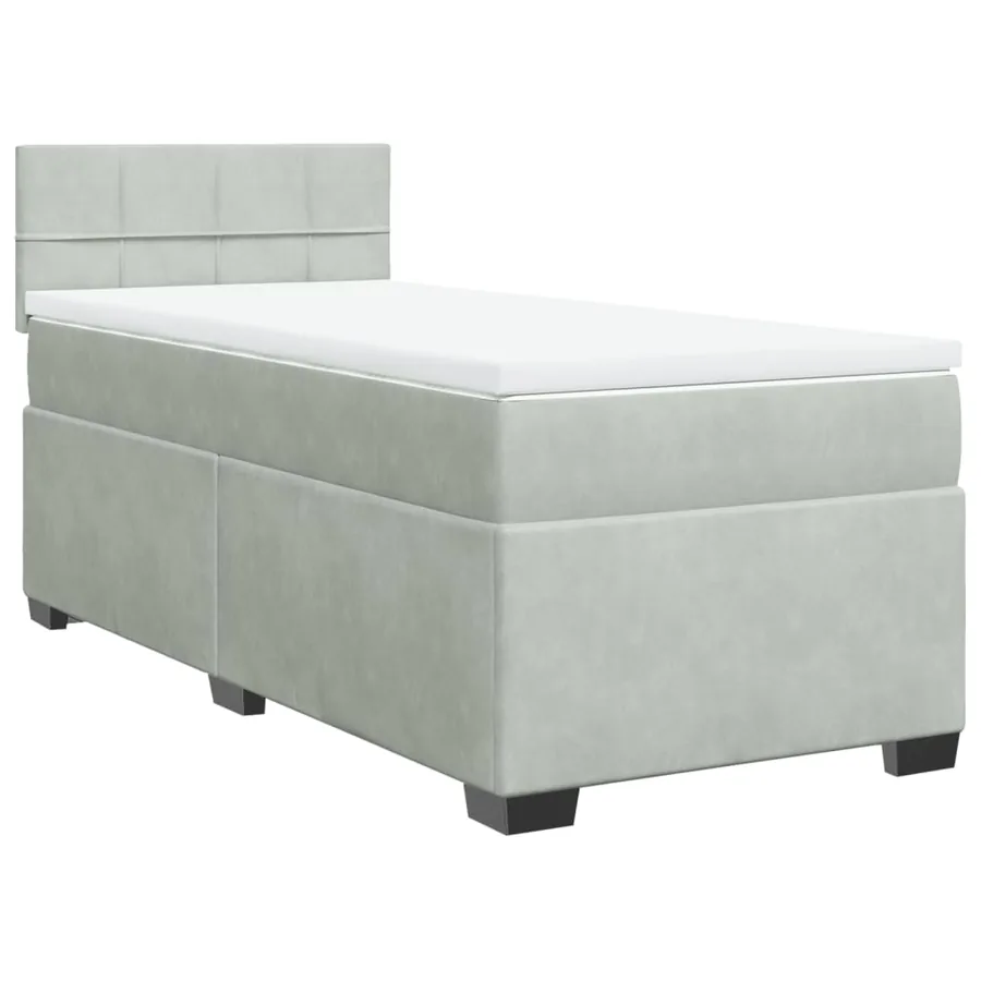 Sommier à lattes de lit et matelas Gris clair 90x200 cm Velours - 2
