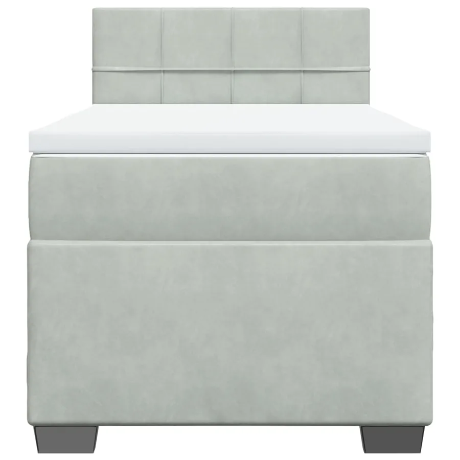 Sommier à lattes de lit et matelas Gris clair 90x200 cm Velours - 4