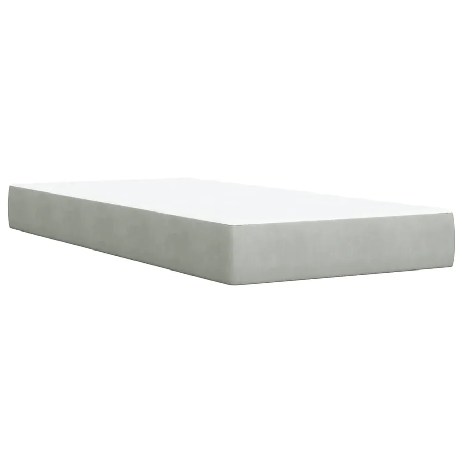 Sommier à lattes de lit et matelas Gris clair 90x200 cm Velours - 6