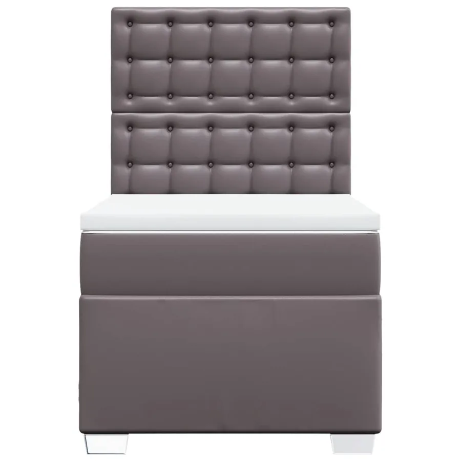 Sommier à lattes de lit avec matelas Gris 100x200 cm Similicuir - 4