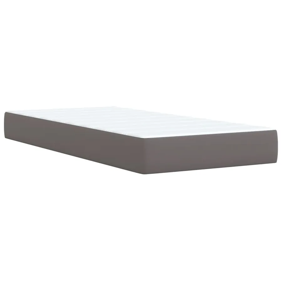 Sommier à lattes de lit avec matelas Gris 100x200 cm Similicuir - 6