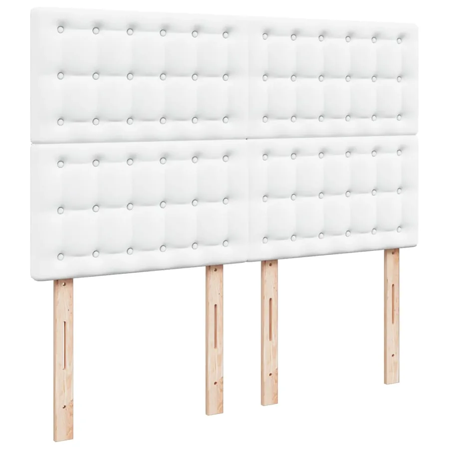 Sommier à lattes de lit avec matelas Blanc 140x200cm Similicuir - 8