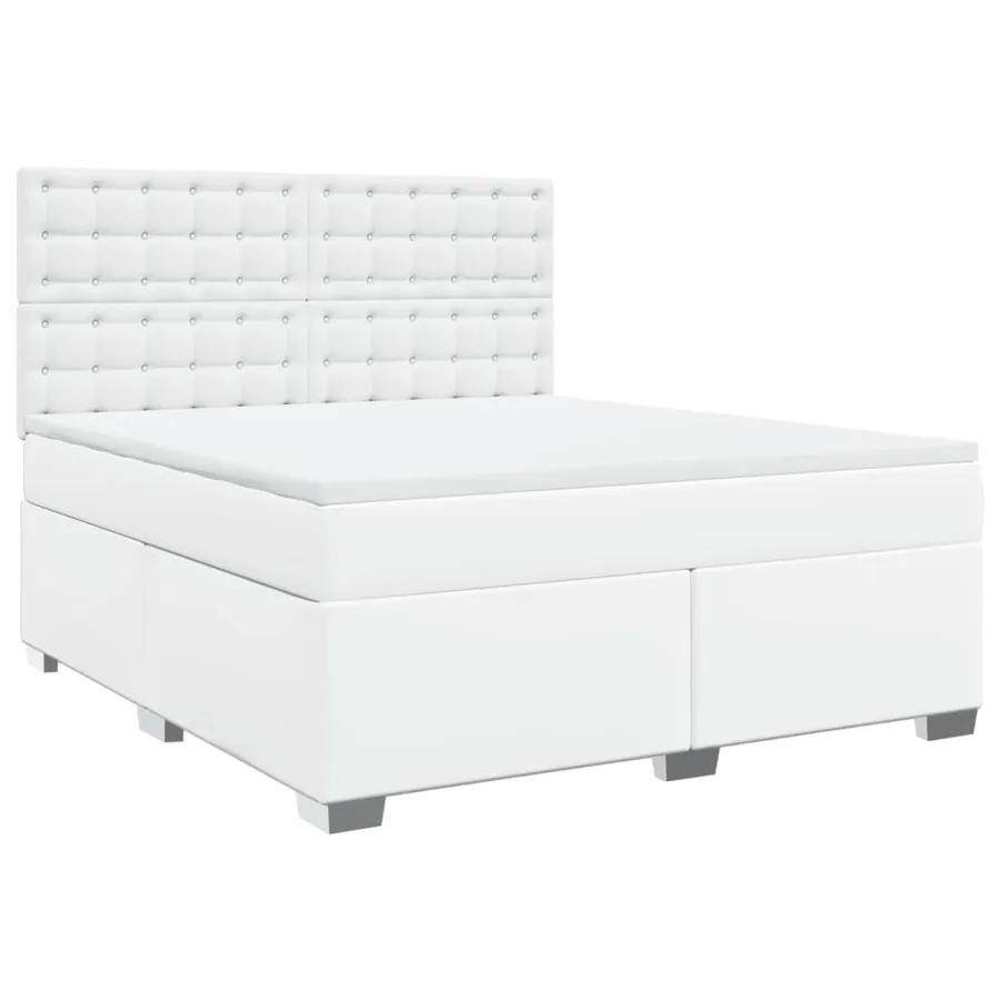 Sommier à lattes de lit avec matelas Blanc 180x200cm Similicuir - 2