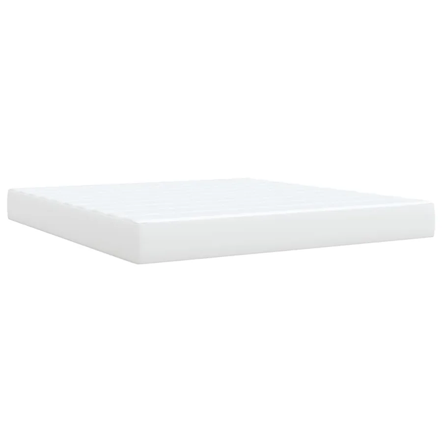 Sommier à lattes de lit avec matelas Blanc 180x200cm Similicuir - 6