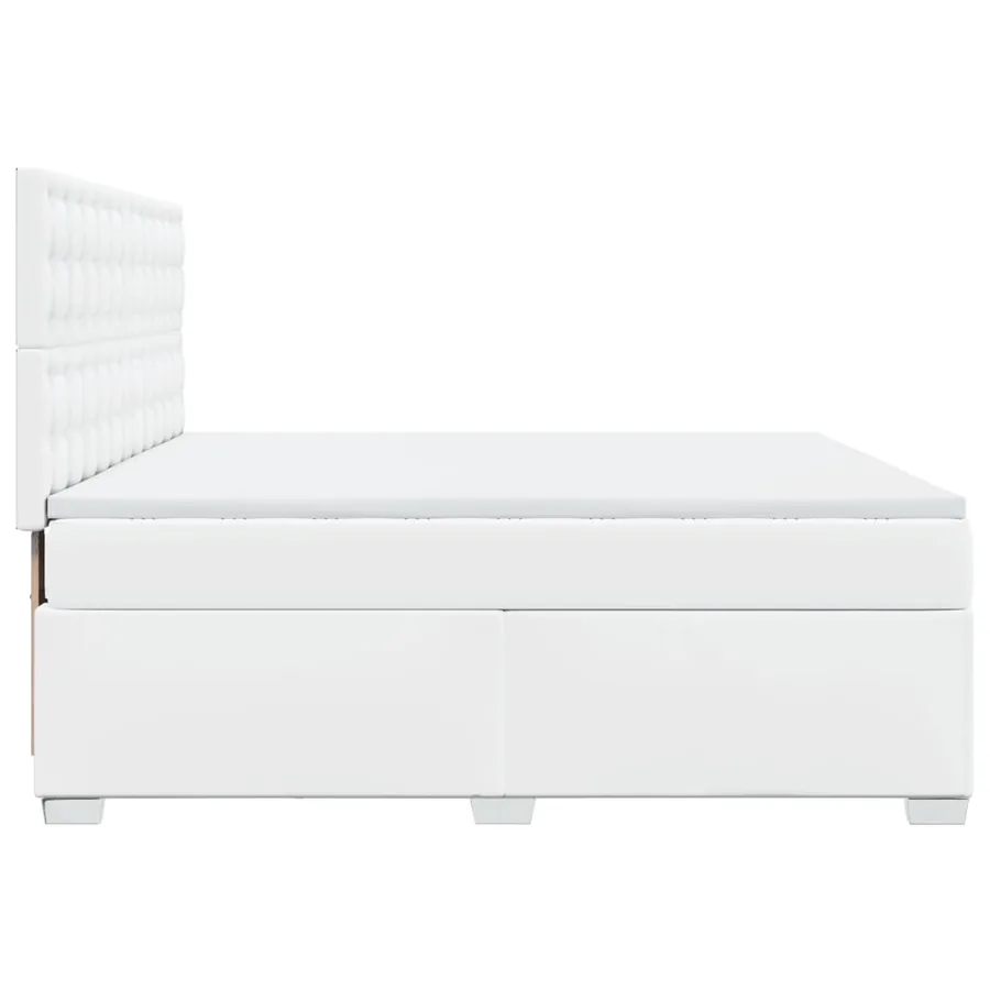 Sommier à lattes de lit avec matelas Blanc 180x200cm Similicuir - 9