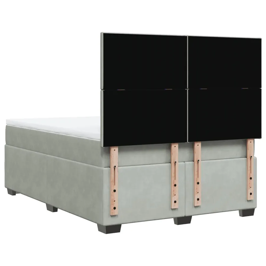 Sommier à lattes de lit et matelas Gris clair 140x200cm Velours - 10