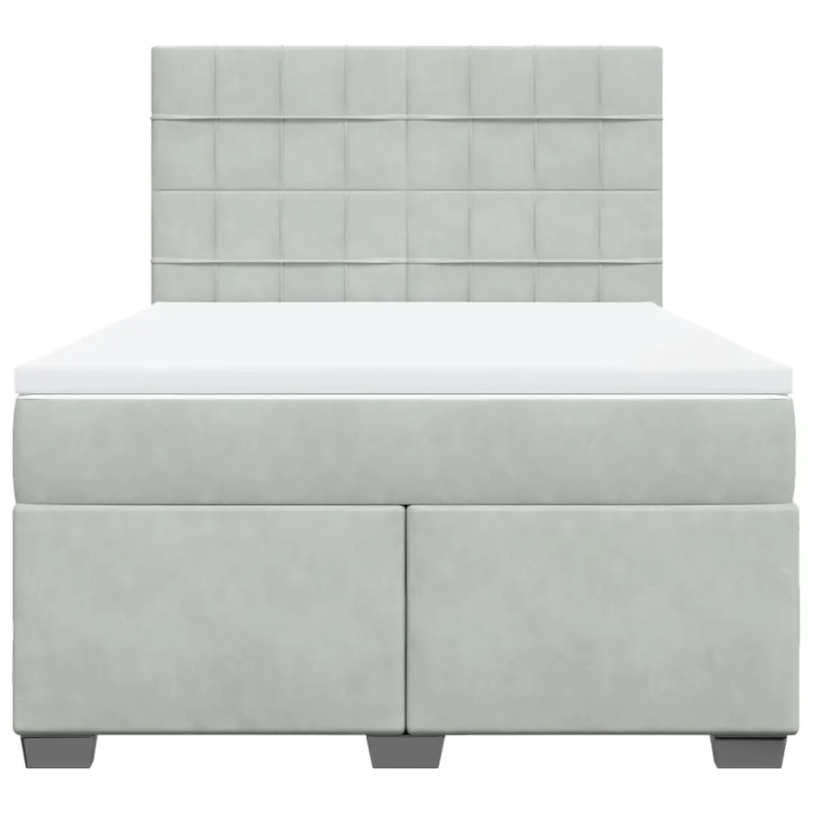Sommier à lattes de lit et matelas Gris clair 140x200cm Velours - 4
