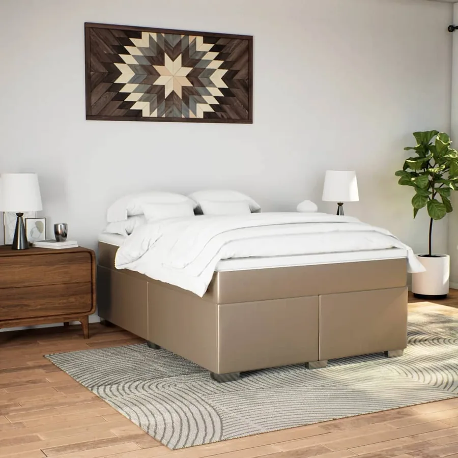 Sommier à lattes de lit avec matelas Cappuccino 140x200 cm - 3