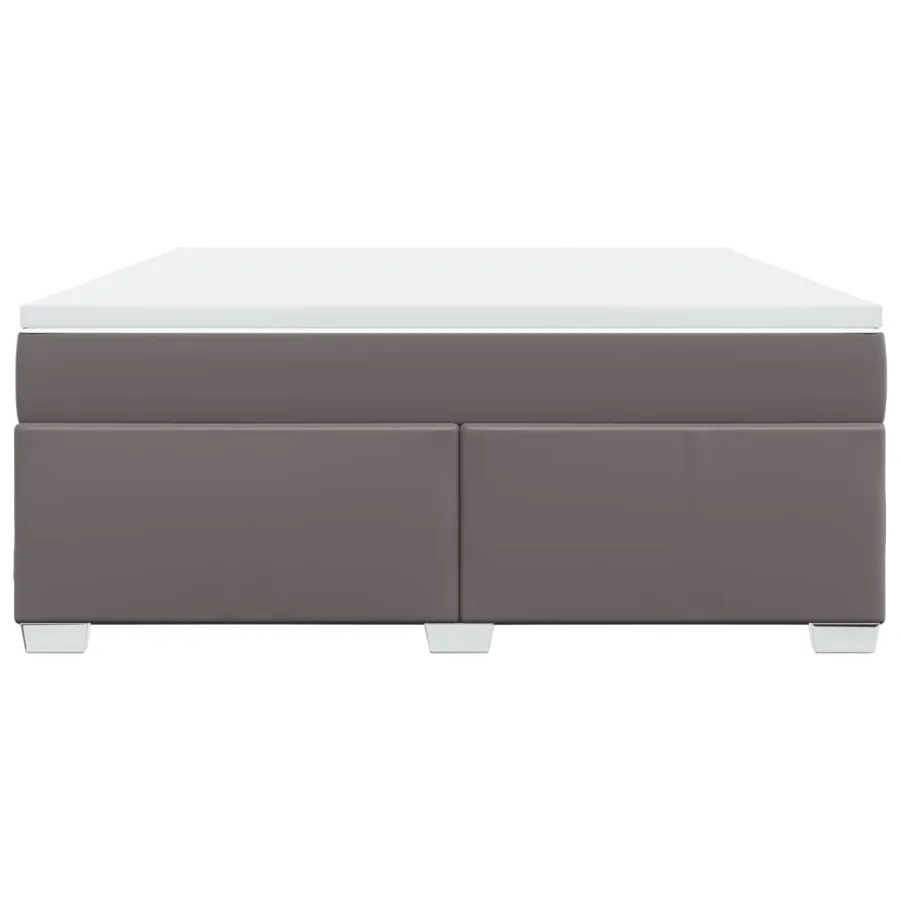 Sommier à lattes de lit avec matelas Gris 180x200 cm Similicuir - 4