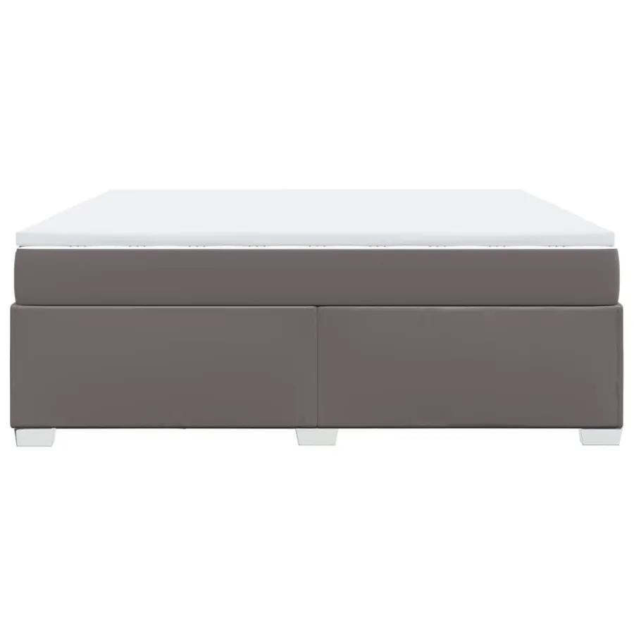 Sommier à lattes de lit avec matelas Gris 180x200 cm Similicuir - 8