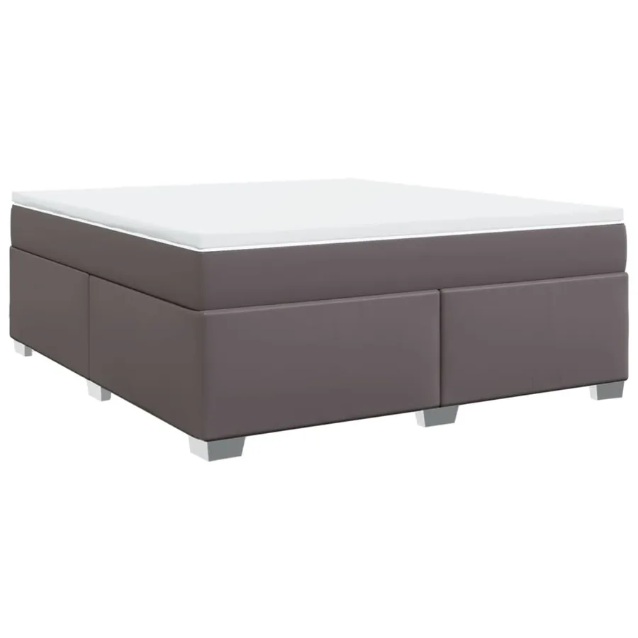 Sommier à lattes de lit avec matelas Gris 180x200 cm Similicuir - 9