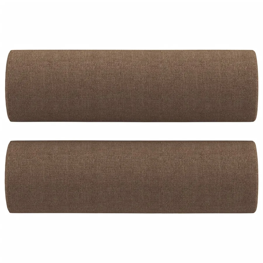 Ensemble de canapés 3 pcs avec coussins marron tissu - 7