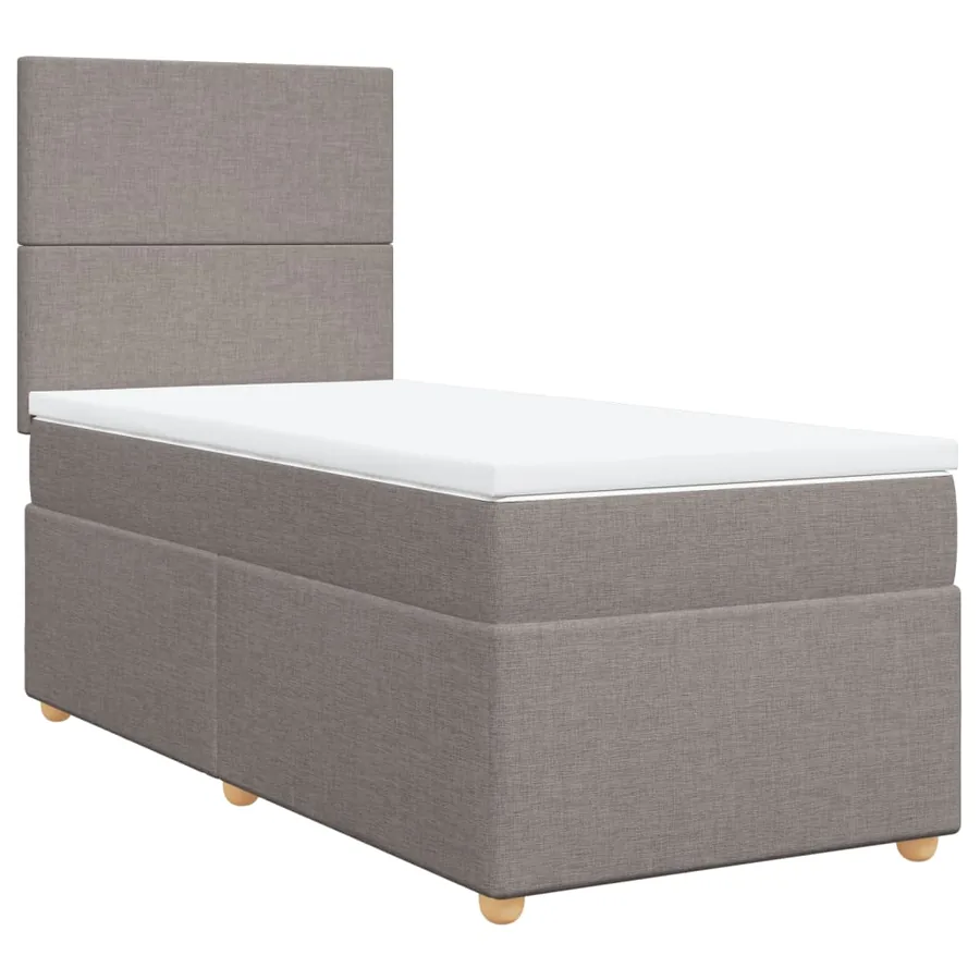 Sommier à lattes de lit avec matelas Taupe 100x200 cm Tissu - 2