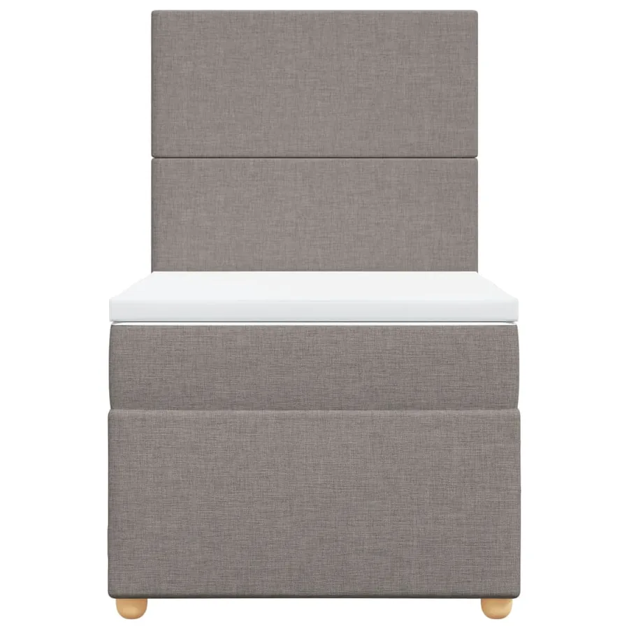 Sommier à lattes de lit avec matelas Taupe 100x200 cm Tissu - 4