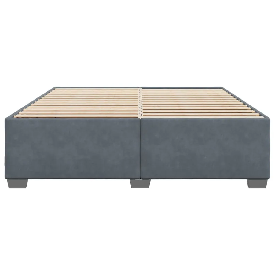Cadre de lit sans matelas gris foncé 180x200 cm velours - 4