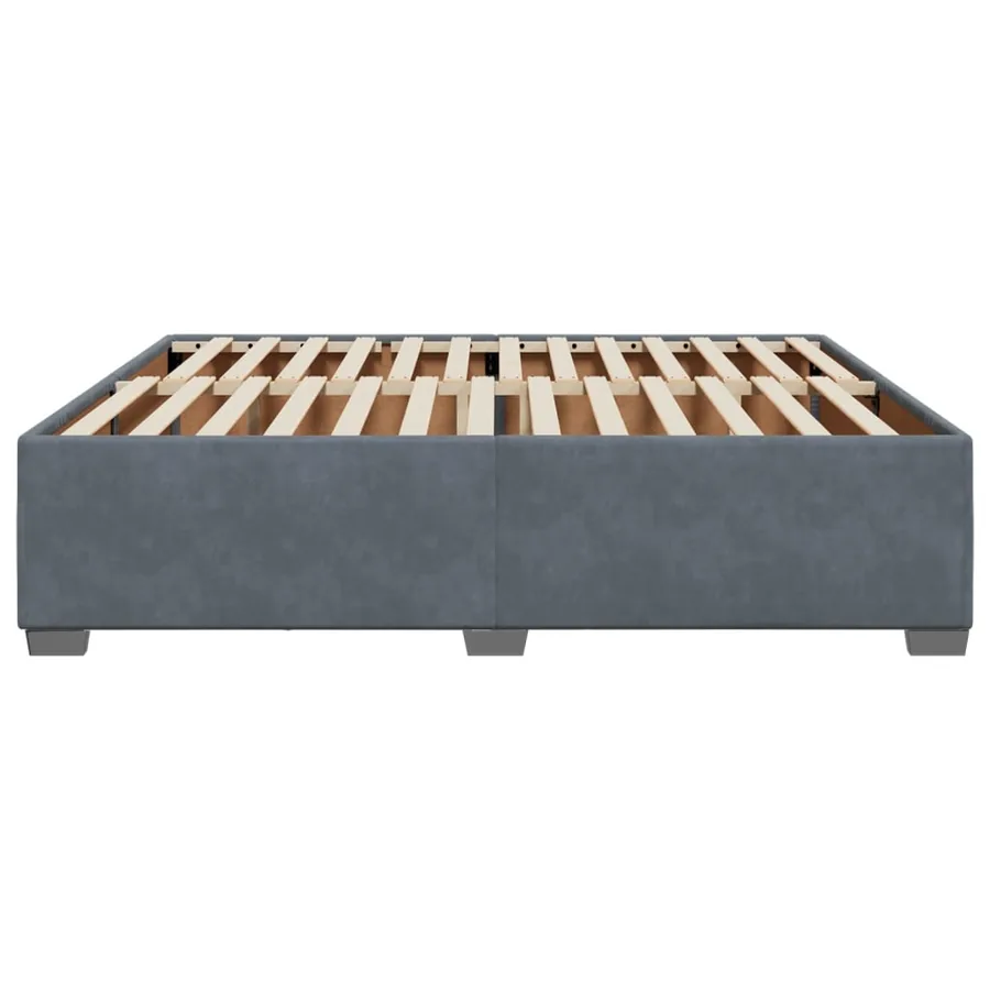 Cadre de lit sans matelas gris foncé 180x200 cm velours - 5