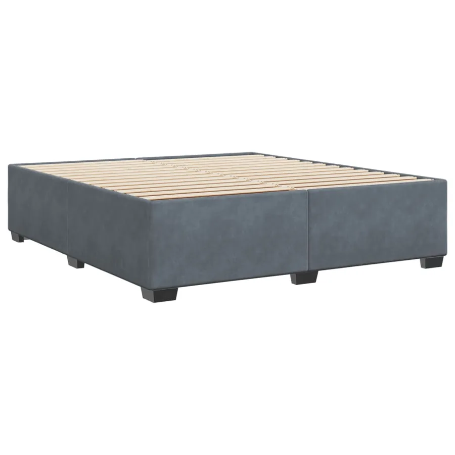 Cadre de lit sans matelas gris foncé 180x200 cm velours - 6