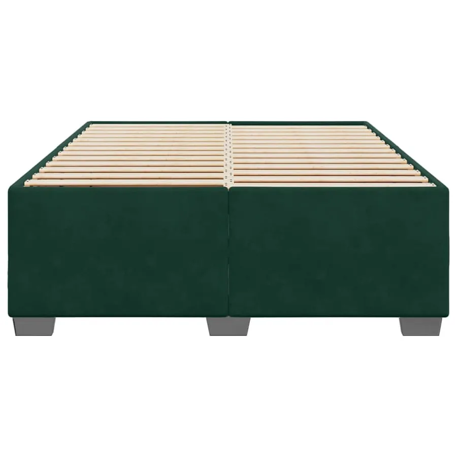 Cadre de lit sans matelas vert foncé 160x200 cm velours - 4