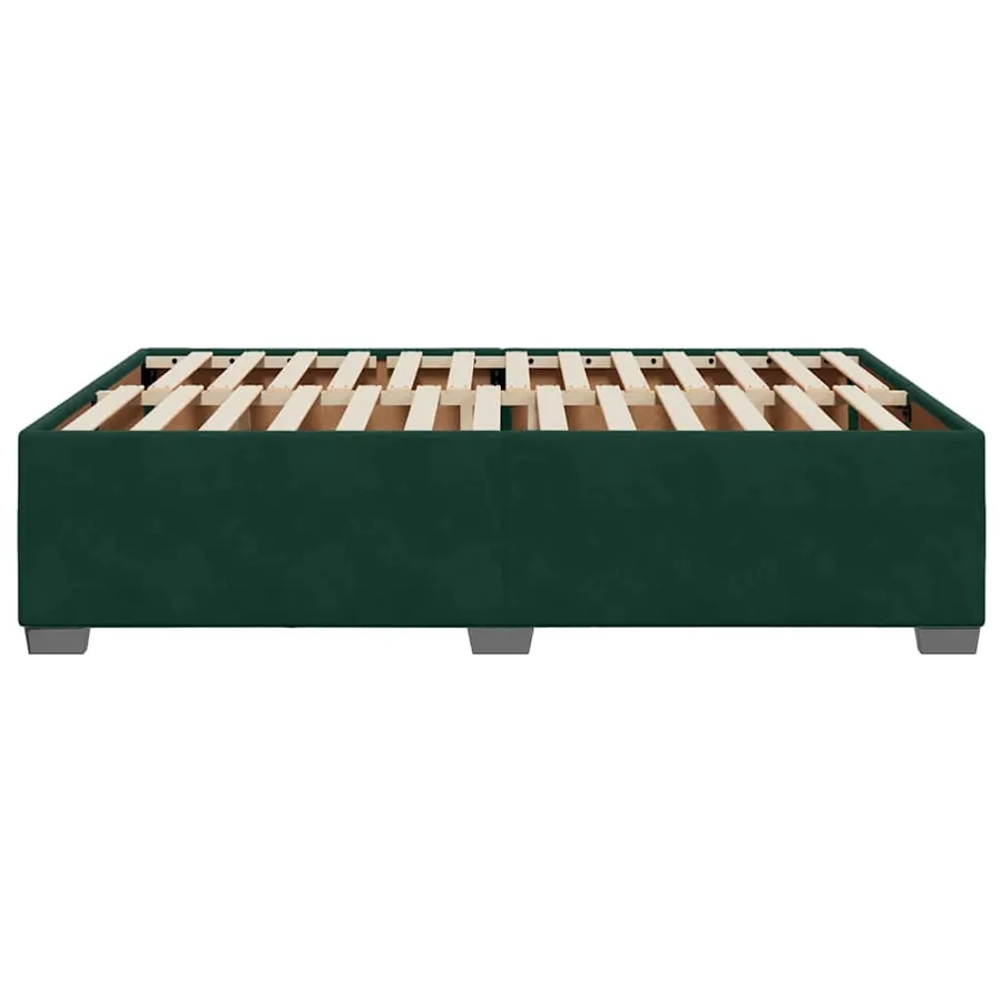 Cadre de lit sans matelas vert foncé 160x200 cm velours - 5