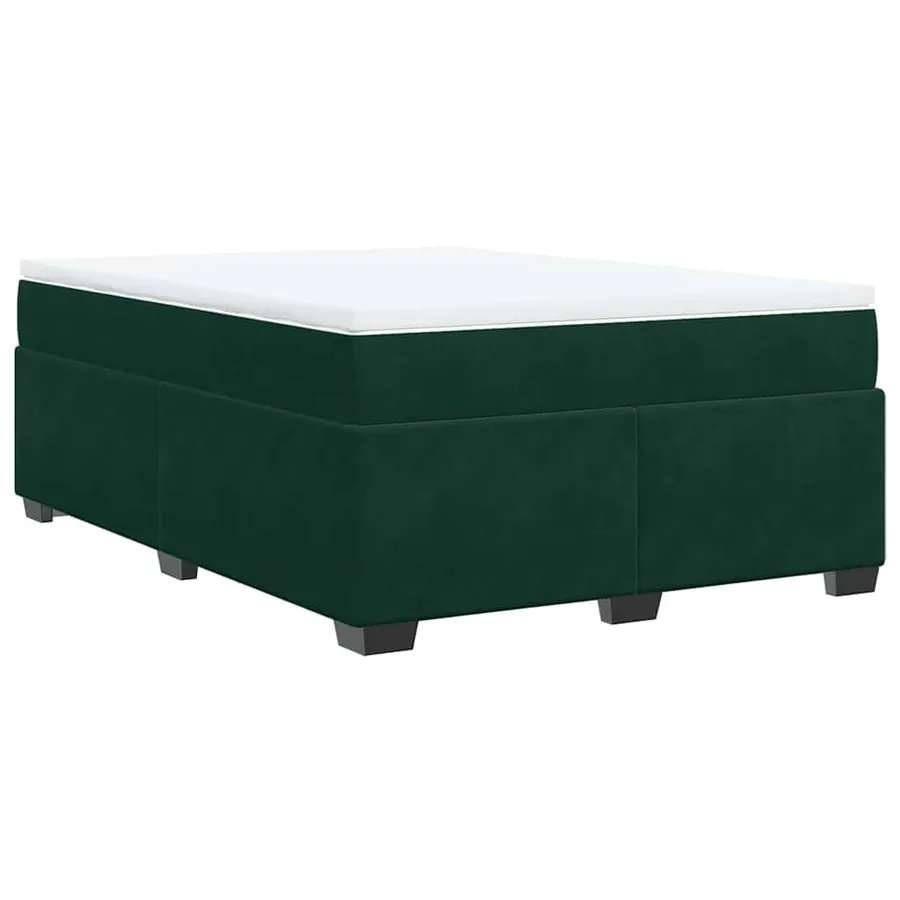 Sommier à lattes de lit et matelas Vert foncé 160x200cm Velours - 2