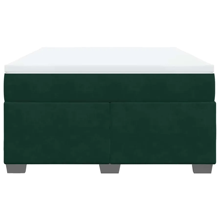 Sommier à lattes de lit et matelas Vert foncé 160x200cm Velours - 4