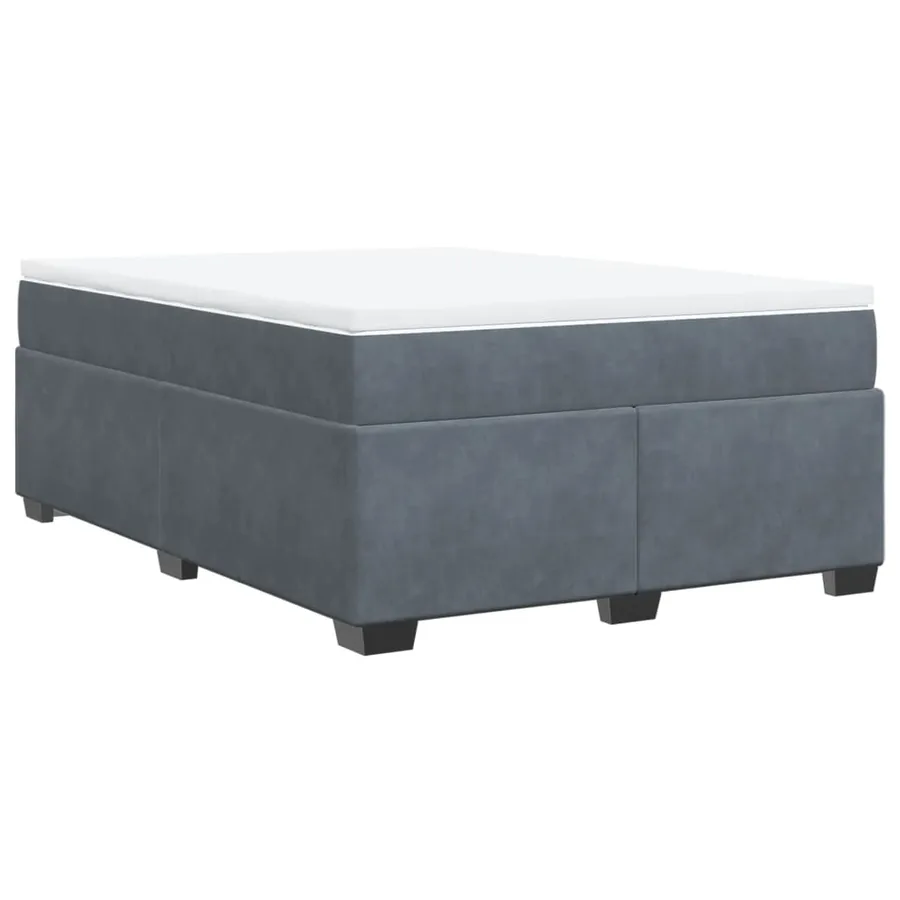 Sommier à lattes de lit et matelas Gris foncé 160x200cm Velours - 2