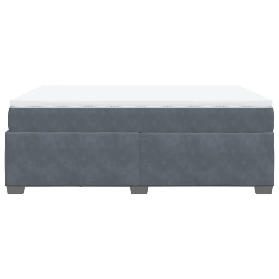 Sommier à lattes de lit et matelas Gris foncé 160x200cm Velours - 8