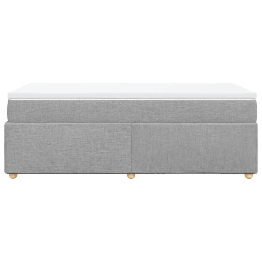 Sommier à lattes de lit avec matelas Gris clair 90x200 cm Tissu - 8