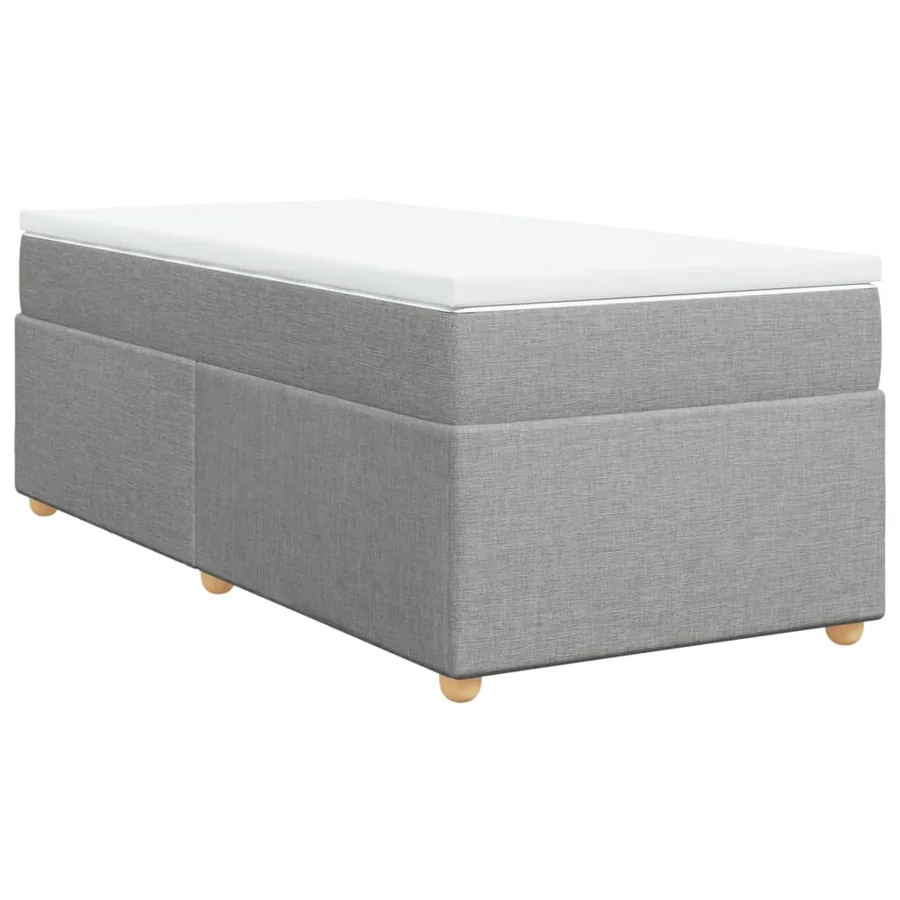 Sommier à lattes de lit avec matelas Gris clair 90x200 cm Tissu - 9
