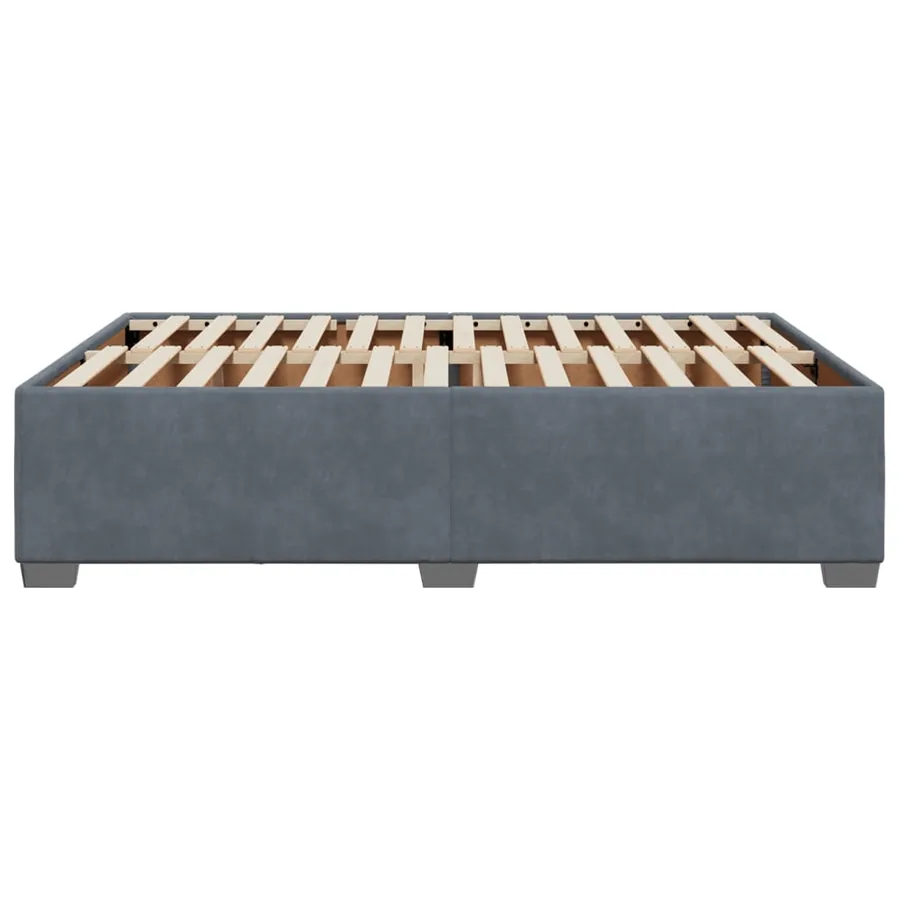 Cadre de lit sans matelas gris foncé 160x200 cm velours - 5