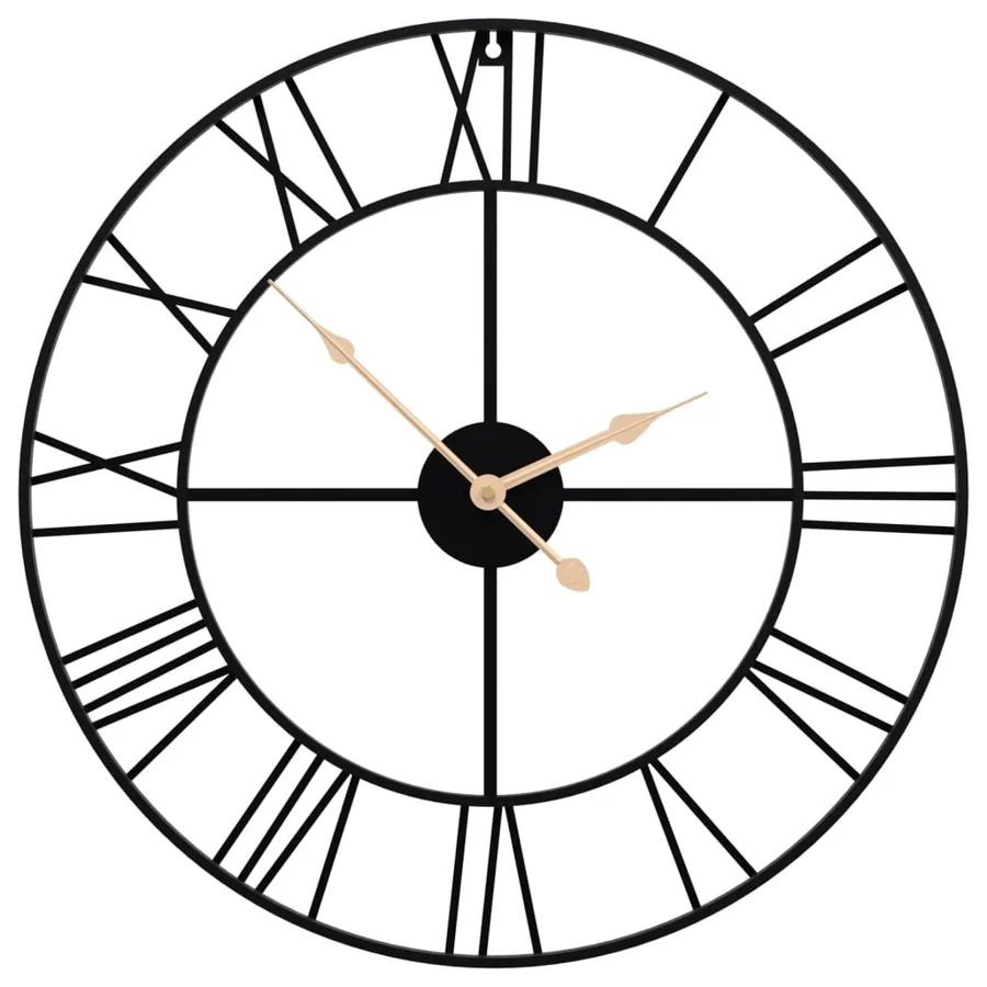 Horloge murale noir Ø50 cm fer - 2