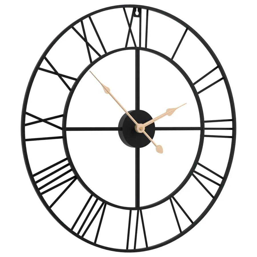 Horloge murale noir Ø50 cm fer - 3