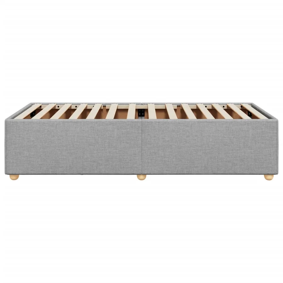 Cadre de lit sans matelas gris clair 90x200 cm tissu - 5