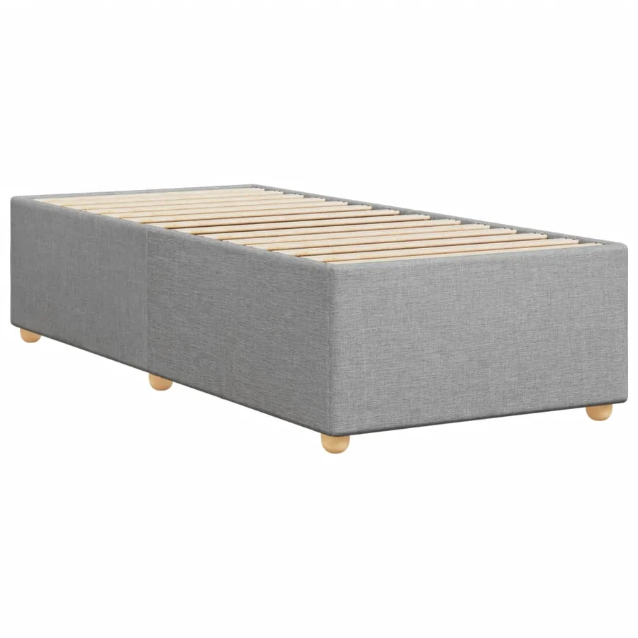 Cadre de lit sans matelas gris clair 90x200 cm tissu - 6