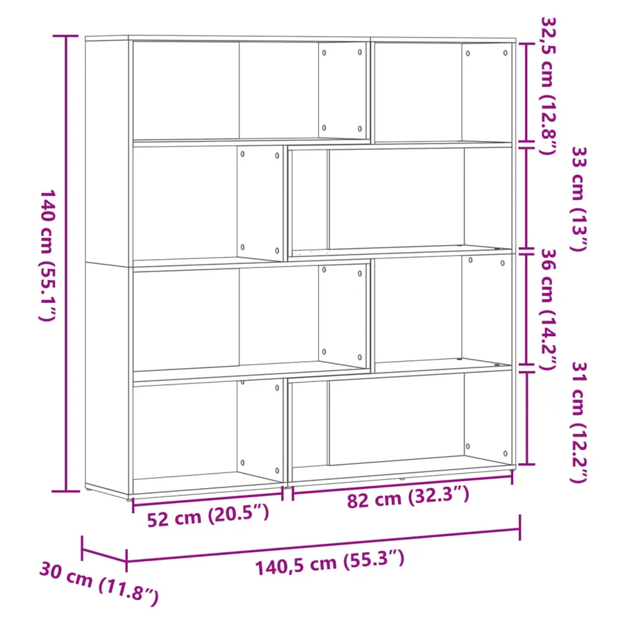 Bibliothèque d'angle à 4 niveaux blanc bois d'ingénierie - 10