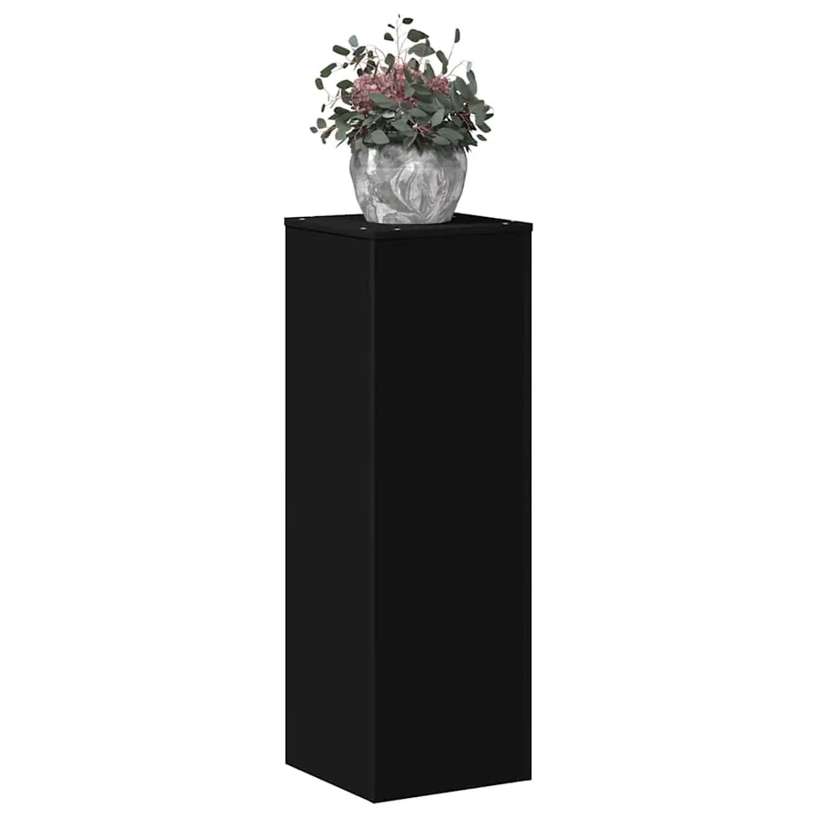 Support pour plantes noir 33x33x100 cm bois d'ingénierie - 3