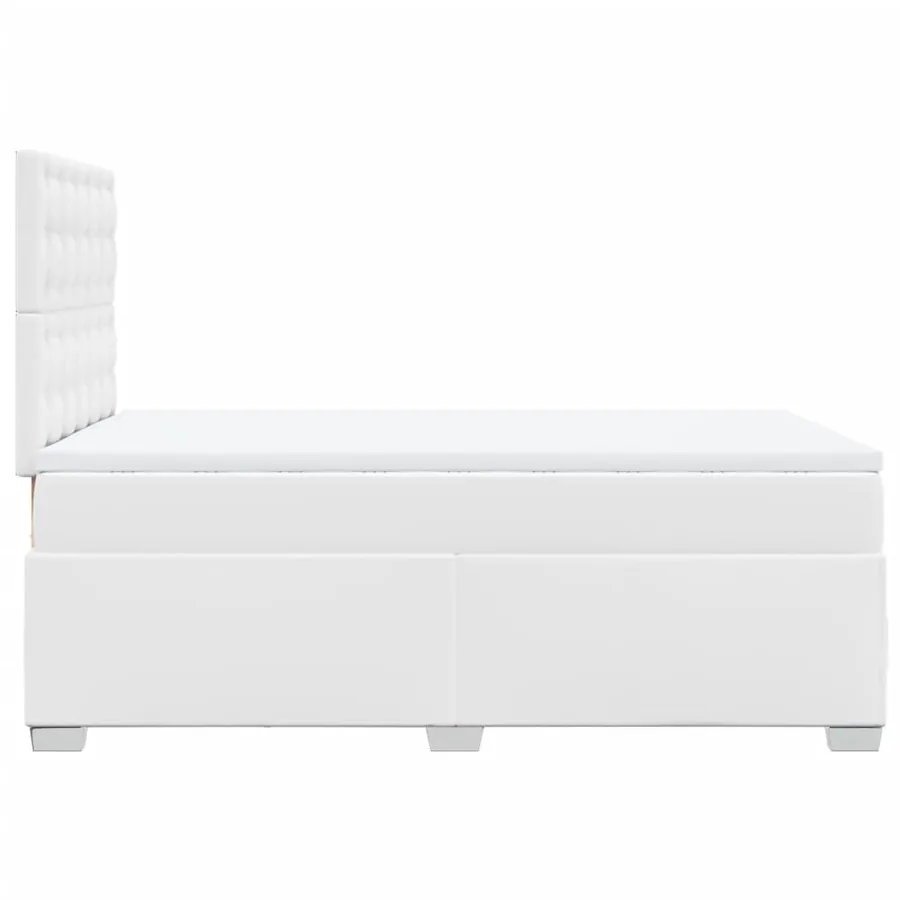 Sommier à lattes de lit avec matelas Blanc 120x200cm Similicuir - 11