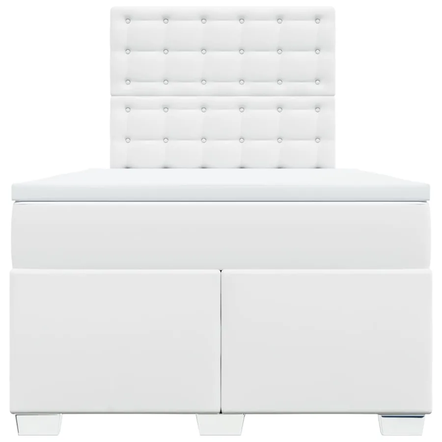 Sommier à lattes de lit avec matelas Blanc 120x200cm Similicuir - 6