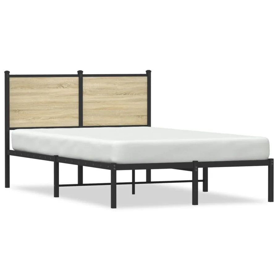 Cadre de lit en métal sans matelas chêne sonoma 120x200 cm - 2