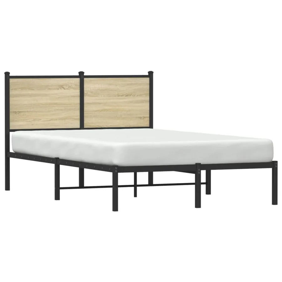 Cadre de lit en métal sans matelas chêne sonoma 120x200 cm - 4