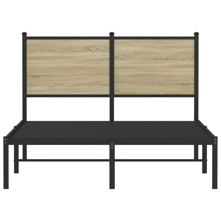 Cadre de lit en métal sans matelas chêne sonoma 120x200 cm - 5
