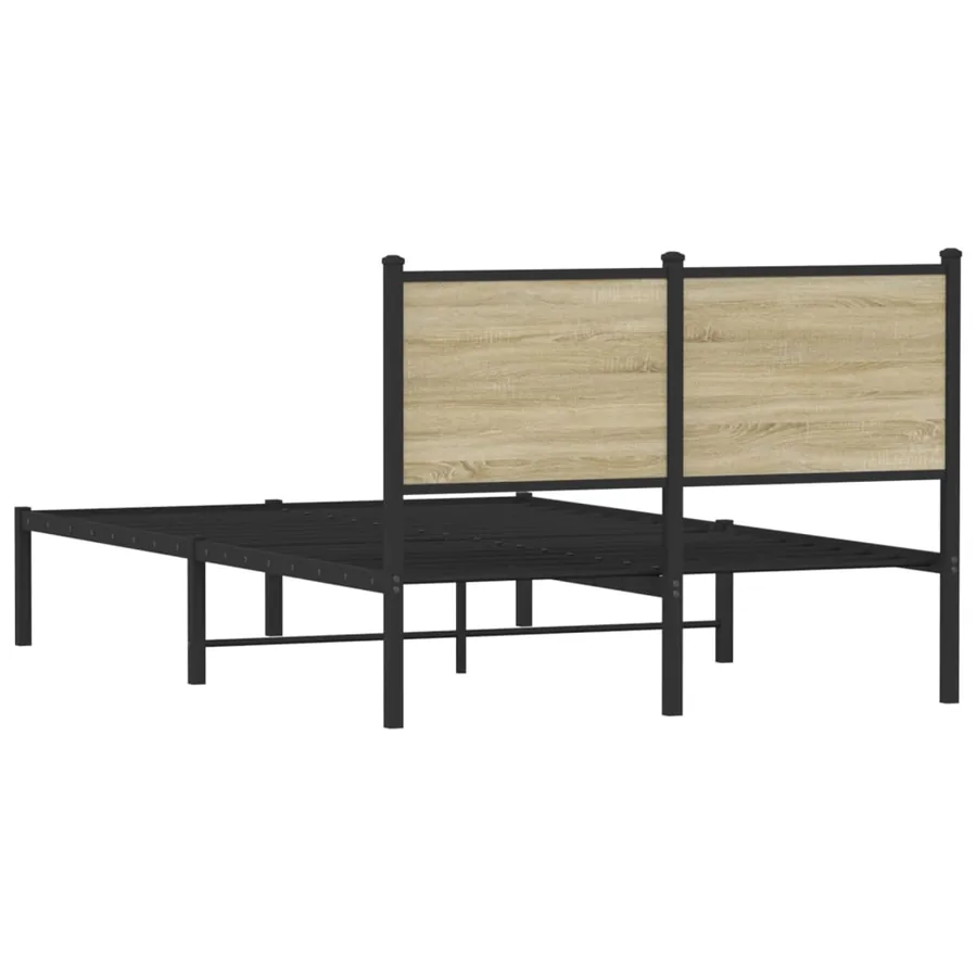 Cadre de lit en métal sans matelas chêne sonoma 120x200 cm - 7