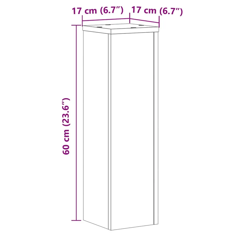 Supports pour plantes 2 pcs blanc 17x17x60 cm bois d'ingénierie - 10