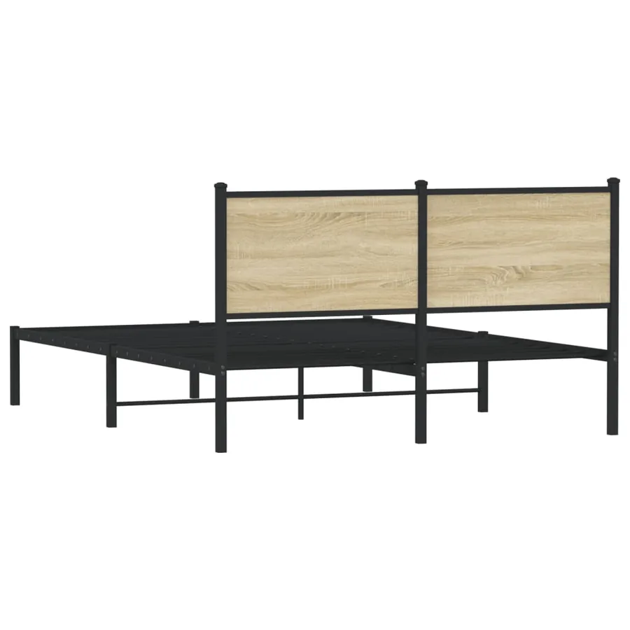 Cadre de lit en métal sans matelas chêne sonoma 140x190 cm - 7