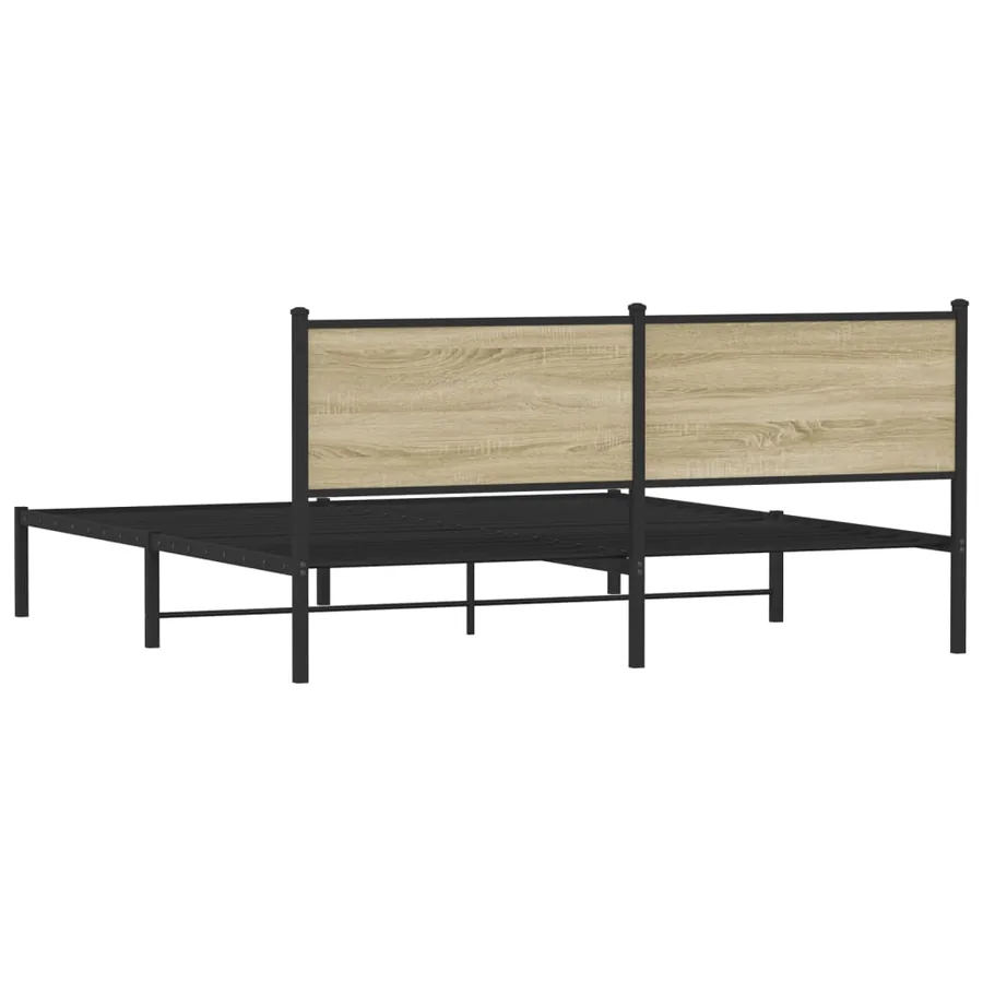 Cadre de lit en métal sans matelas chêne sonoma 183x213 cm - 7