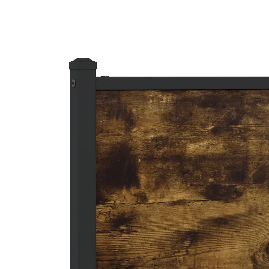 Cadre de lit en métal sans matelas chêne fumé 137x190 cm - 9