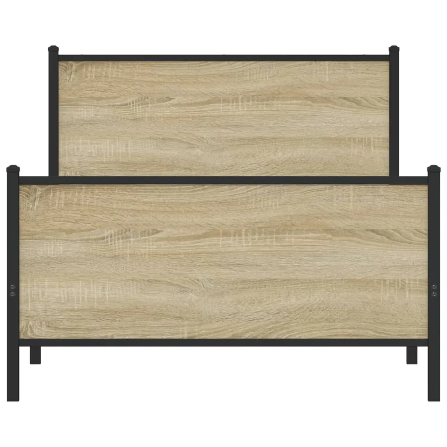 Cadre de lit en métal sans matelas chêne sonoma 100x190 cm - 5