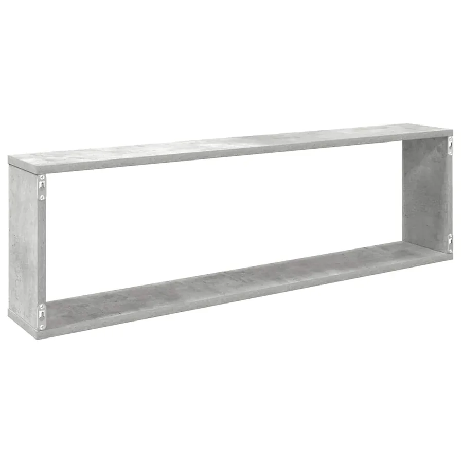 Étagères cube murales 2 pcs gris béton bois d'ingénierie - 8