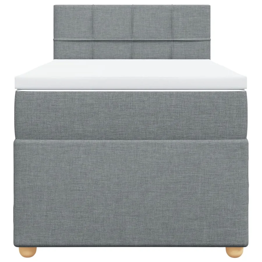Sommier à lattes de lit avec matelas Gris clair 100x200cm Tissu - 6